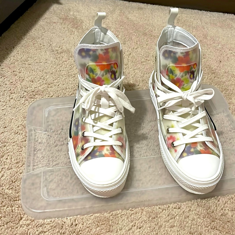💯 Authentic Dior B23 High “Flowers” 👟 Mens - Picture 2 of 9